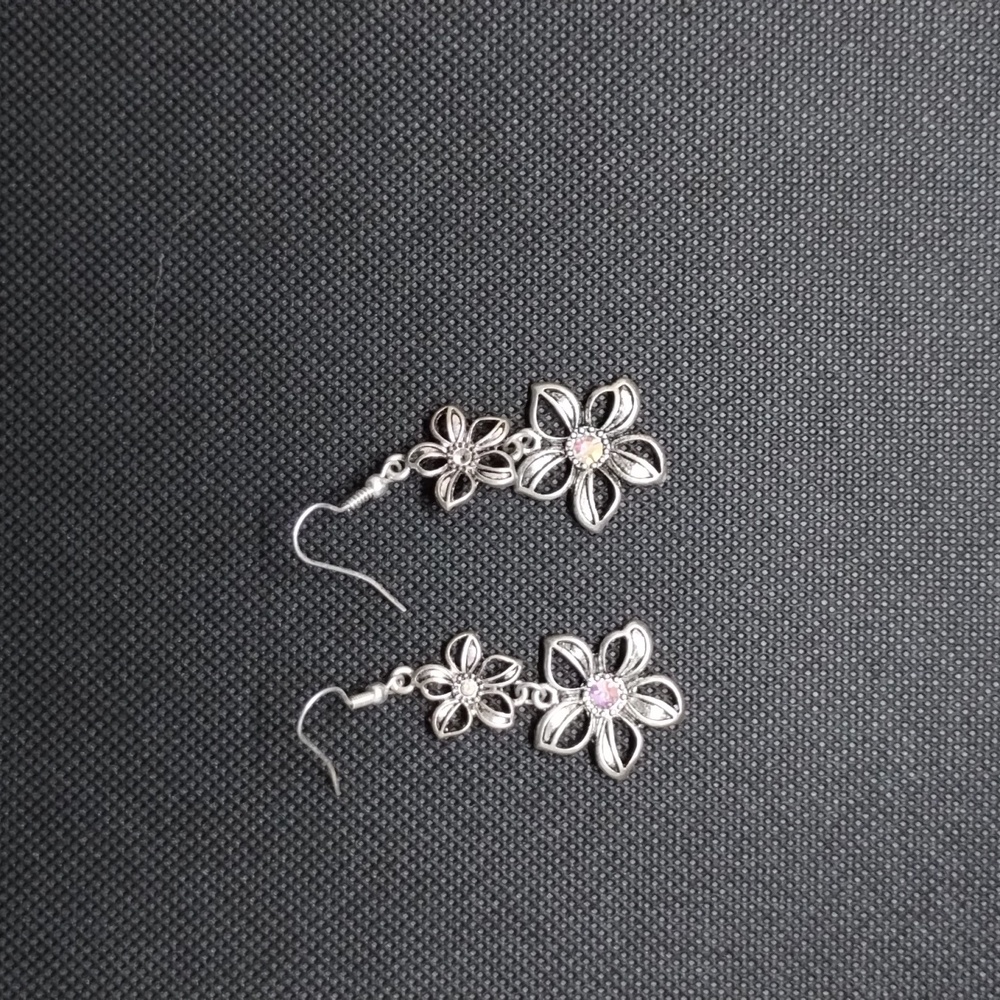 Double flowered fish Hook earrings